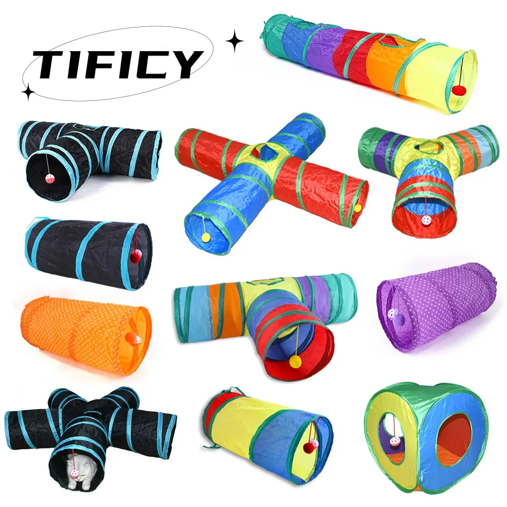 

Cats Tunnel Foldable Pet Cat Toys Kitty Pet Training Interactive Fun Toy Tunnel Bored For Puppy Kitten Rabbit Play Tunnel Tube