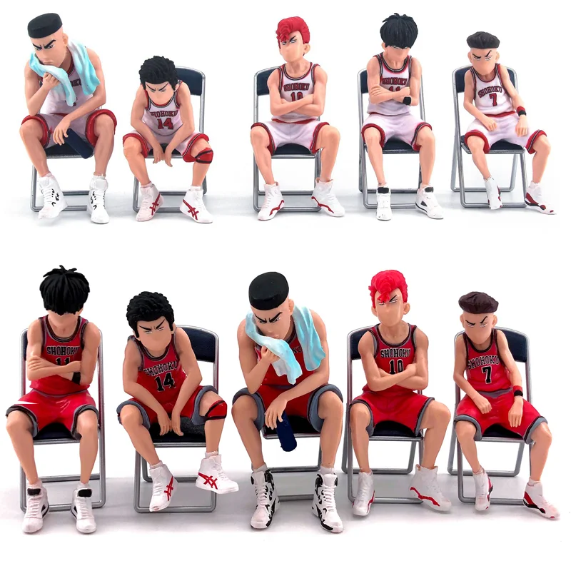 5pcs/set Slam Dunk Figure PVC Action Toy Kaede Rukawa Hanamichi Sakuragi Takenori Miyagi Ryota Collection Model Car Pendant