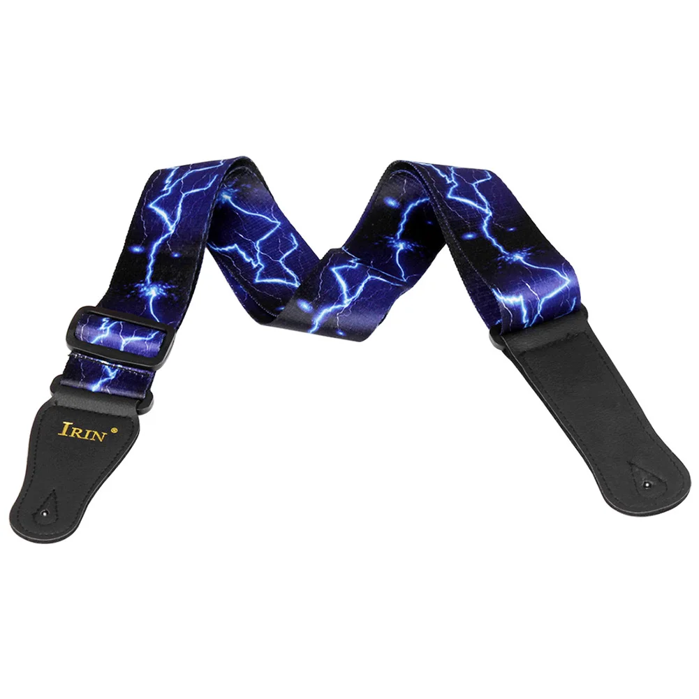 

Ремни для гитары с синим принтом, ремень для электрической акустической гитары, регулируемый ремень для бас-гитары, аксессуары для гитары