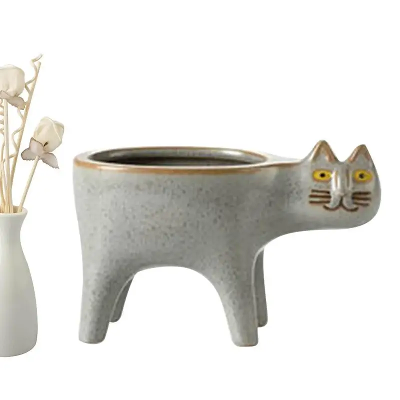 

Керамический цветочный горшок в форме милого кота, садовые горшки, плантатор для суккулентов, контейнер для растений, Домашний Настольный Декор, ваза для гостиной