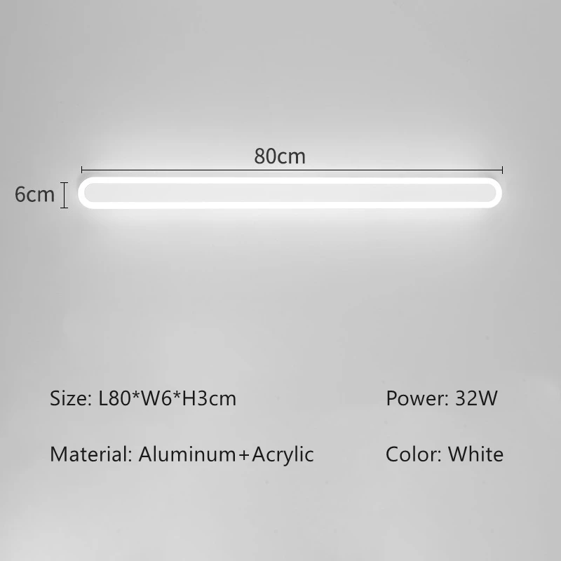 

LED линейный настенный светильник khelse белый/черный 40/60/80/100/120 см