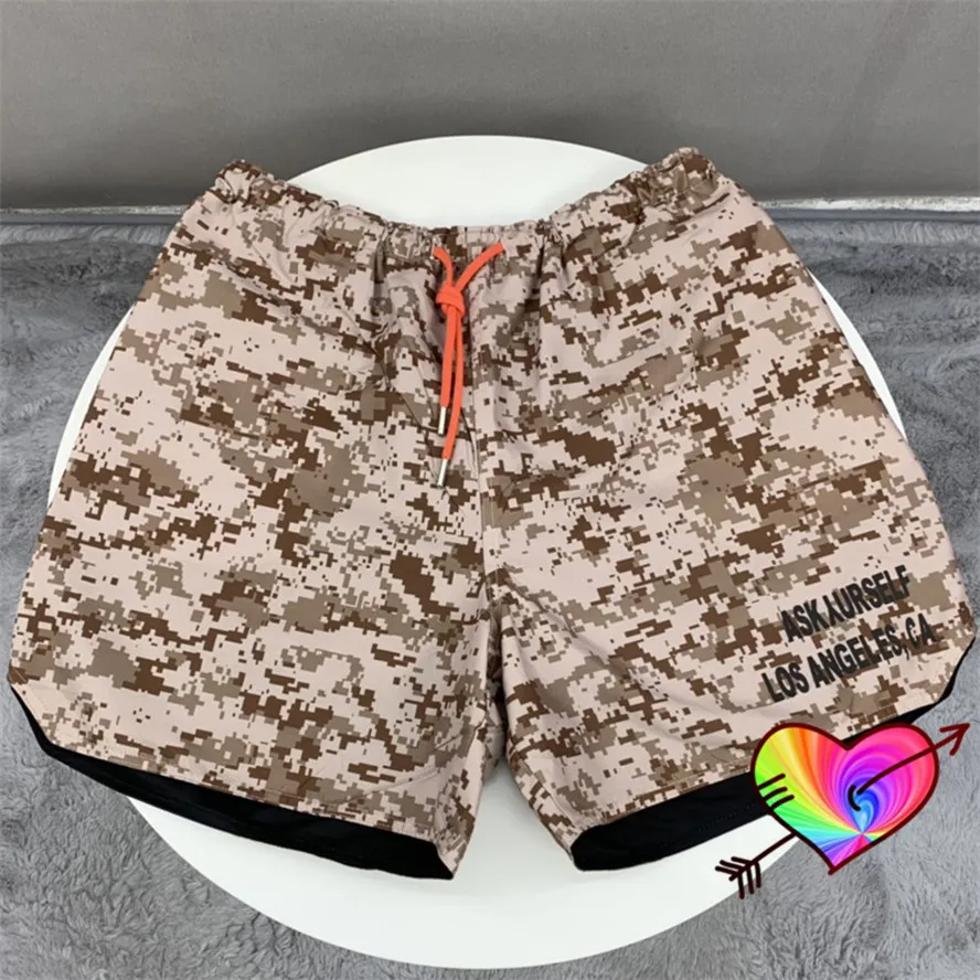 

Vintage Askyurself Camo Shorts 2022 Men Women 1:1 Desert Style Askyurself Shorts Puff Leg Print Logo ASK Breeches