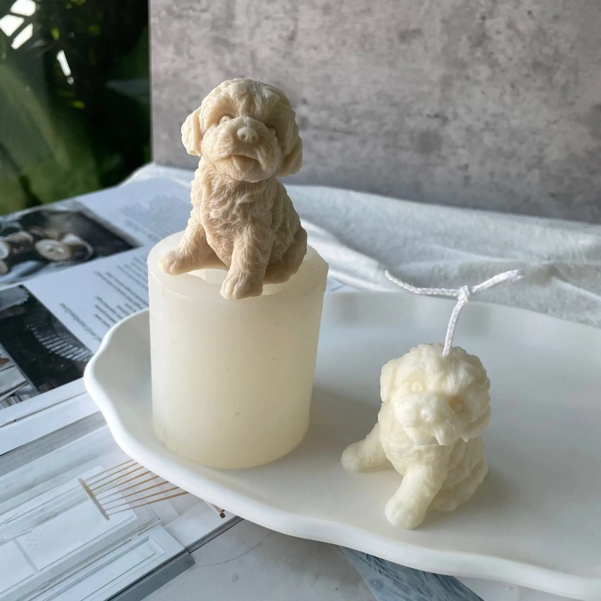 

3D Puppy Candle Silicone Mould DIY Teddy Dog Poodle Aromatherapy Plaster Craft Resin