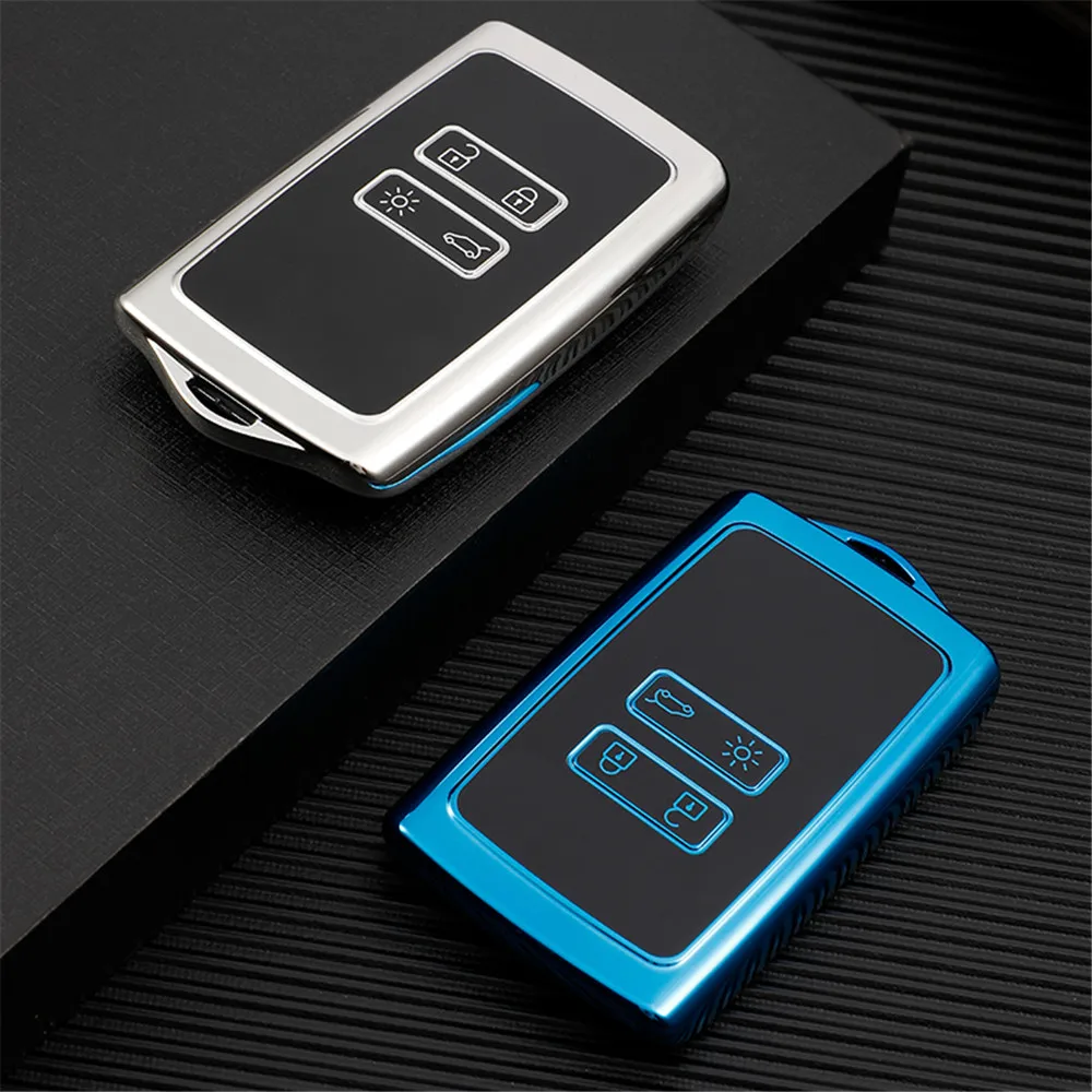 

NEW TPU Car Key Case Full Cover for Renault Koleos Kadjar Megane Talisman Captur Espace Clio 2016-2019 4 Button Accessories