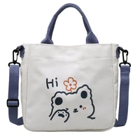korean version canvas bag female messenger ins soft girl student handbag large capacity new bear cute shoulder bag