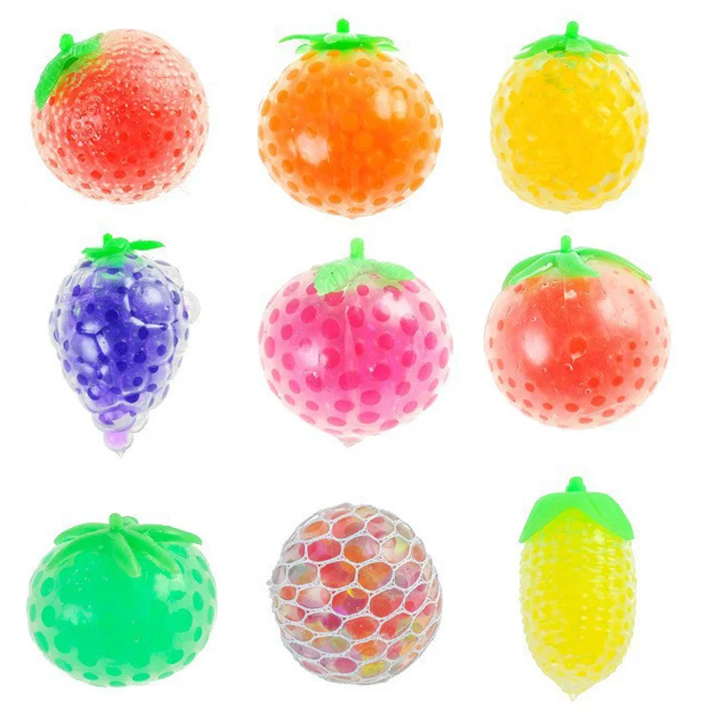 

Artificial Fruit Squeeze Ball Decompress Fidget Toys Water Bead Squishy Stress Reliever Toys Kids Gift