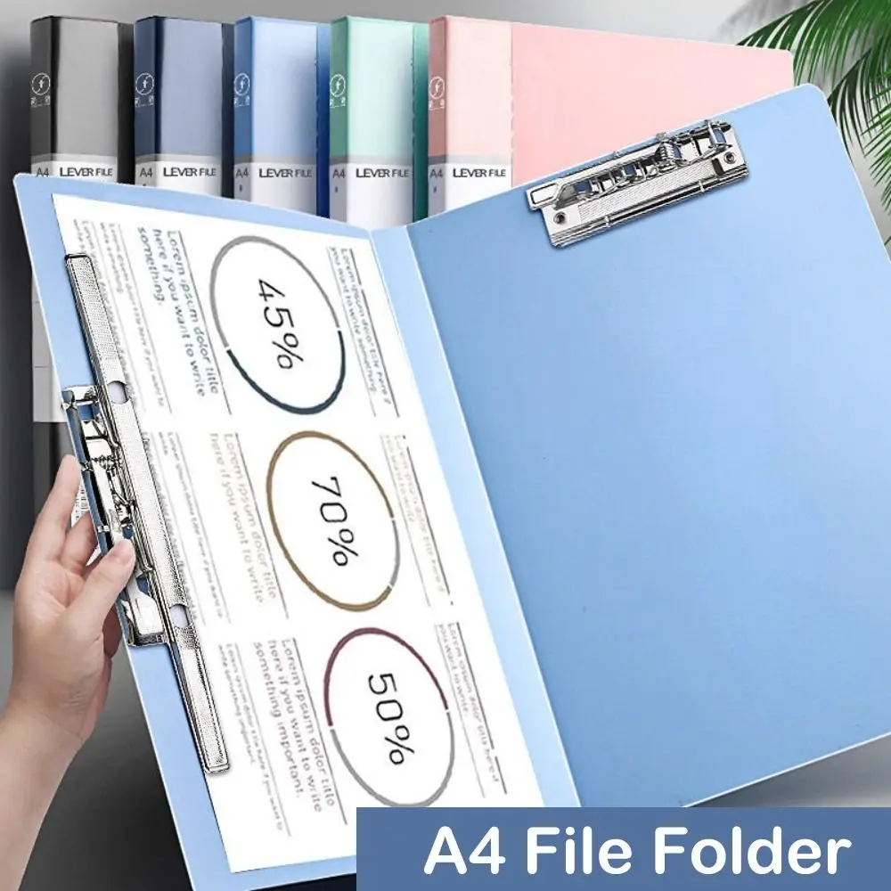 

Receipt Holder Double Clips Stationary Memo Clip Board A4 File Folder Clipboard Paper Organizer Loose Leaf Binder Pad