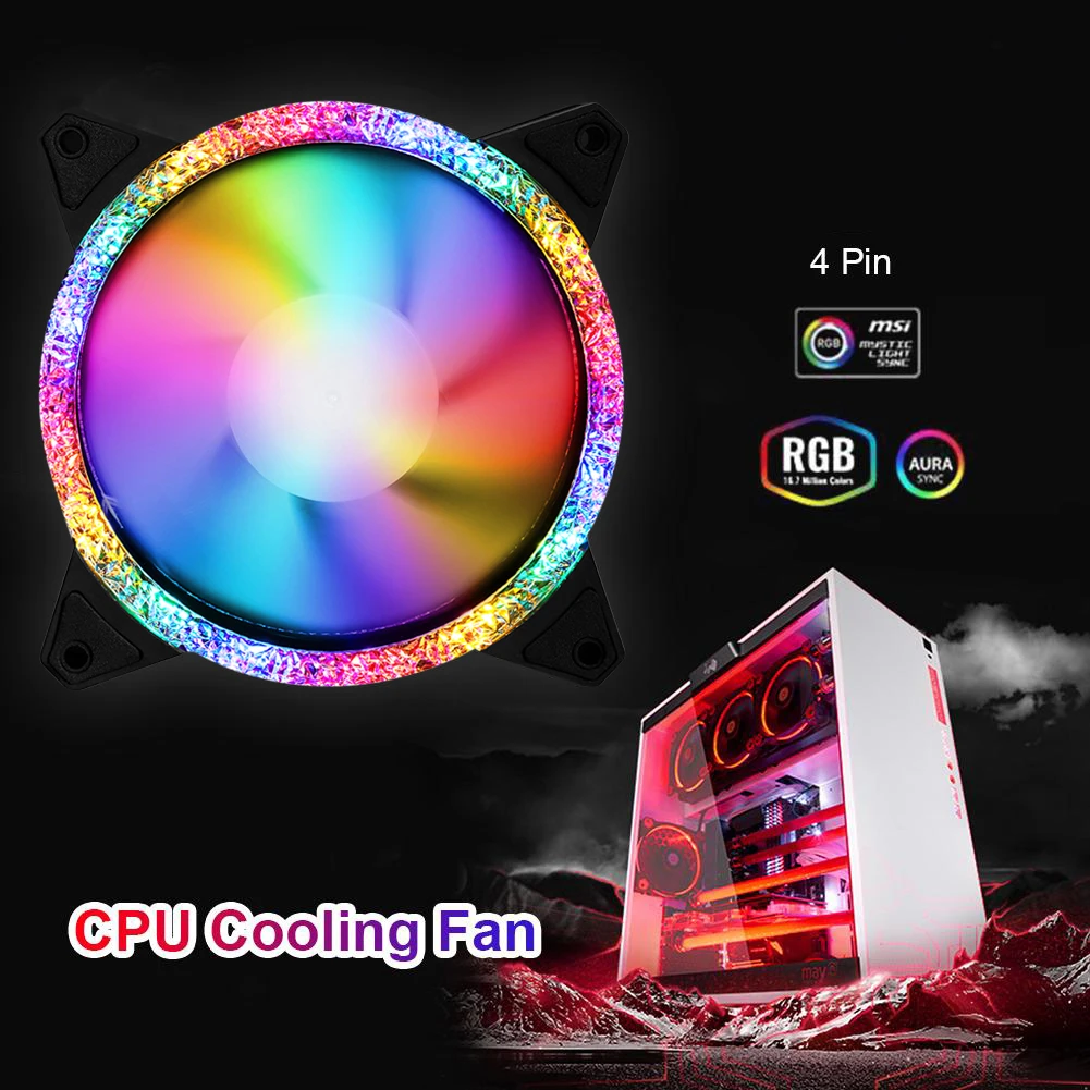 

120mm RGB Mute Cooler Computer Case Fans Cooling Cooler Radiator 12V 3Pin + 4Pin Computer Assembly Accessories for PC Case