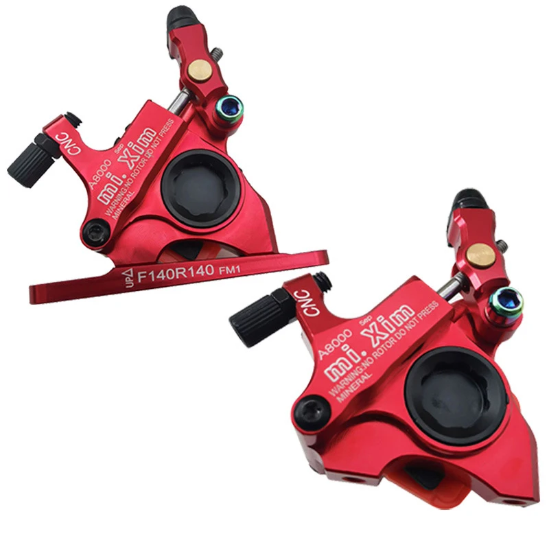 

Mi.Xim Road Bike Hydraulic Disc Brake Set Bicycle Front Rear Oil Disc Brake Hydraulic Disc Bicycle Brake Red