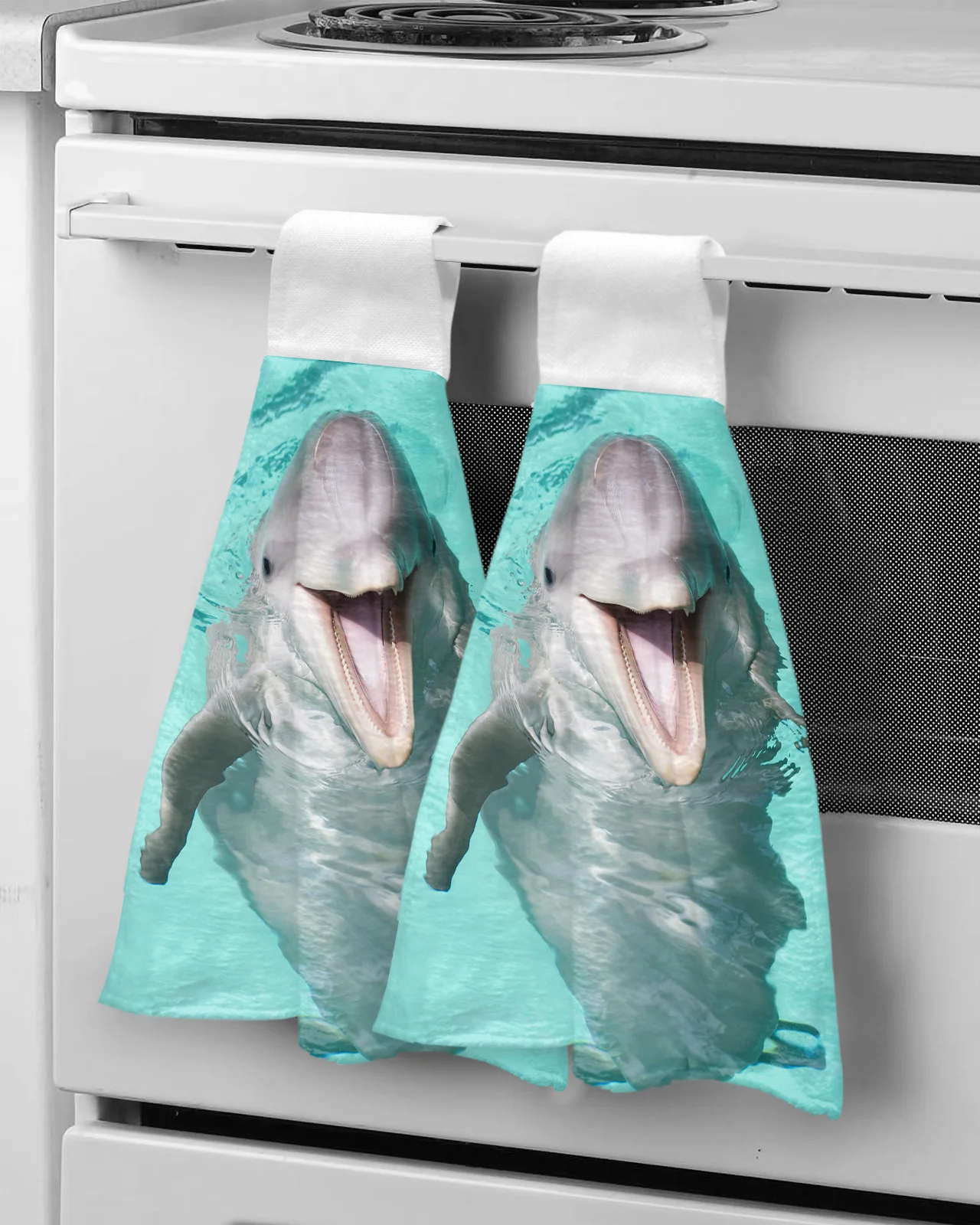 

Dolphin Animal Microfiber Hand Towels Absorbent Towels Handkerchief Kitchen Tableware Cleaning Towel