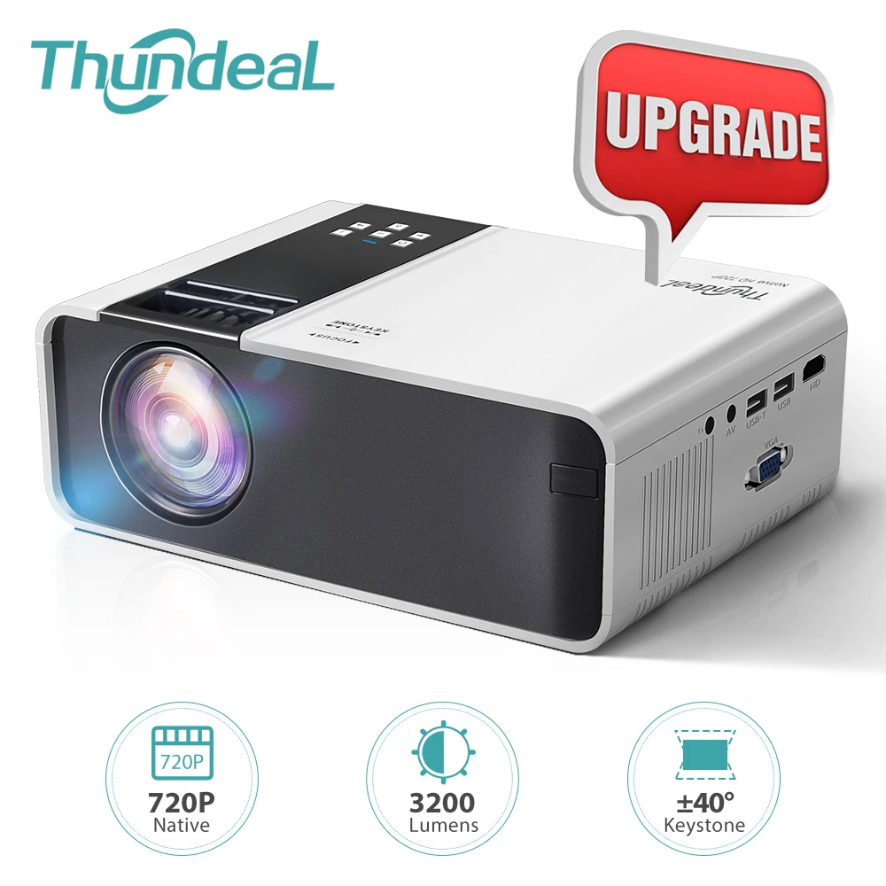 ThundeaL Mini Projector TD90 TD90W 1280 x 720P Portable HD 1