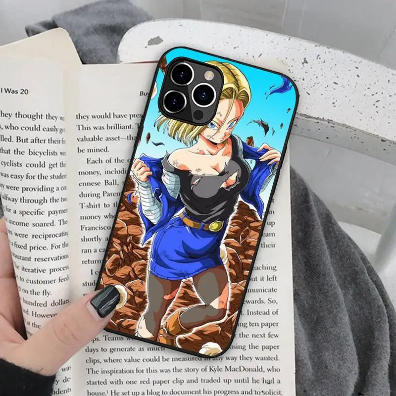 Чехол для телефона Dragon Ball Z Android 18 силиконовый мягкий чехол iphone 13 12 11 Pro Mini XS MAX 8 7 Plus X