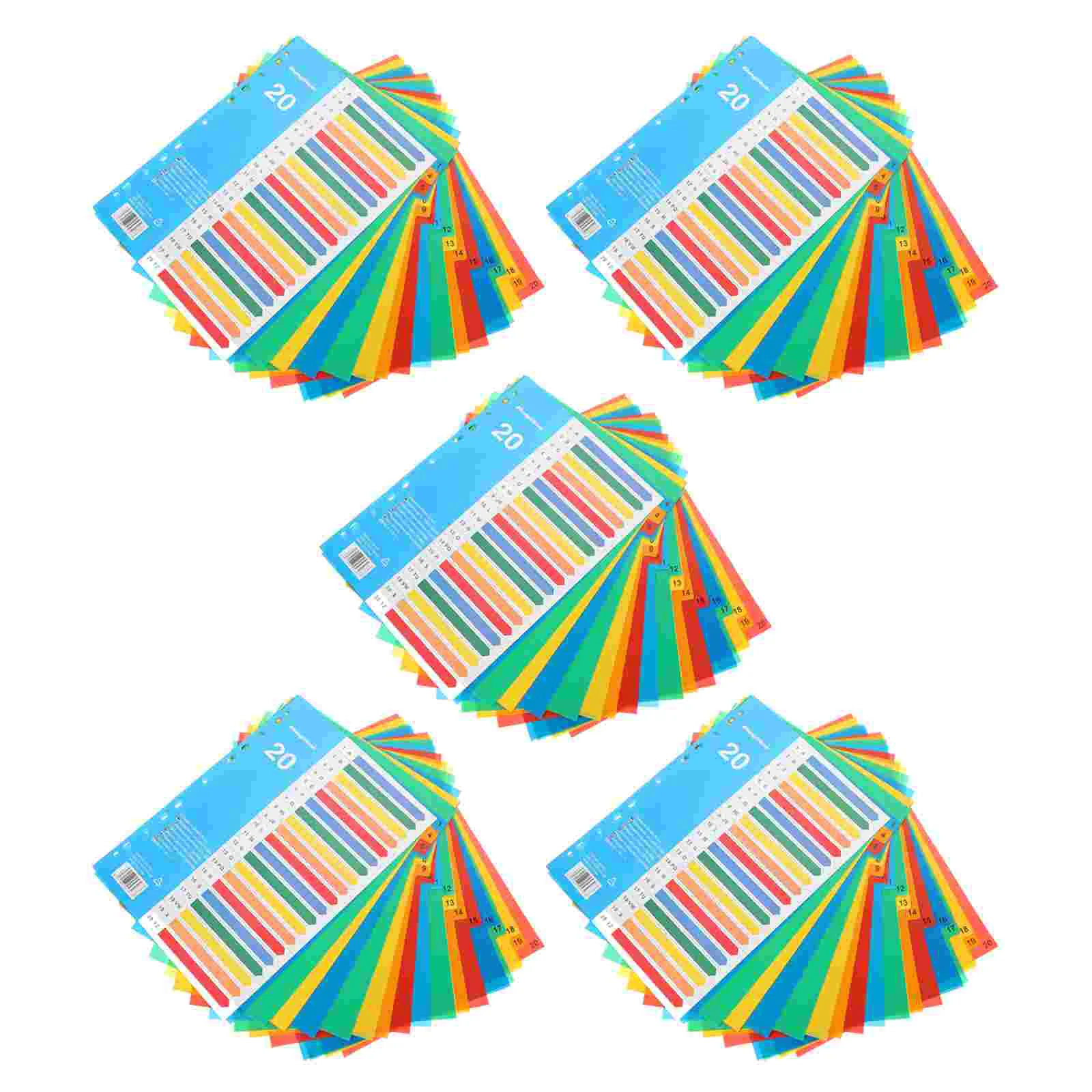 

5Pcs Household Label Dividers Office Binder Tabs Plastic Binder Dividers Office Supply
