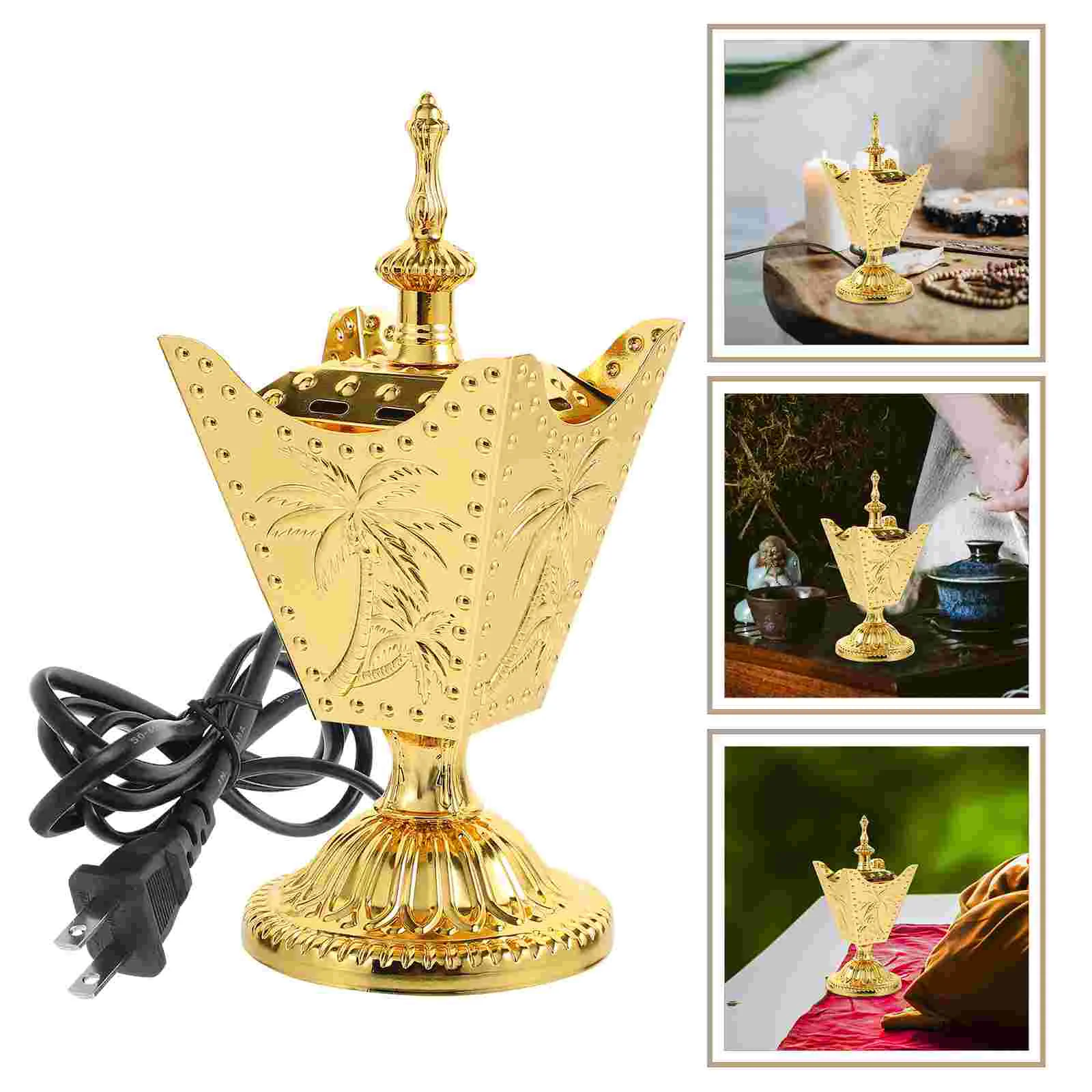 

Plug-in Burner Censer For Decor Retro Ornament Holder Electric Decoration Desk Burners