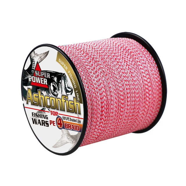 Never faded red and white braided fishing line 4Strand 2-100LBS 500m 1000m 1500m 2000m super pe wire carp fishing cord saltwater 1