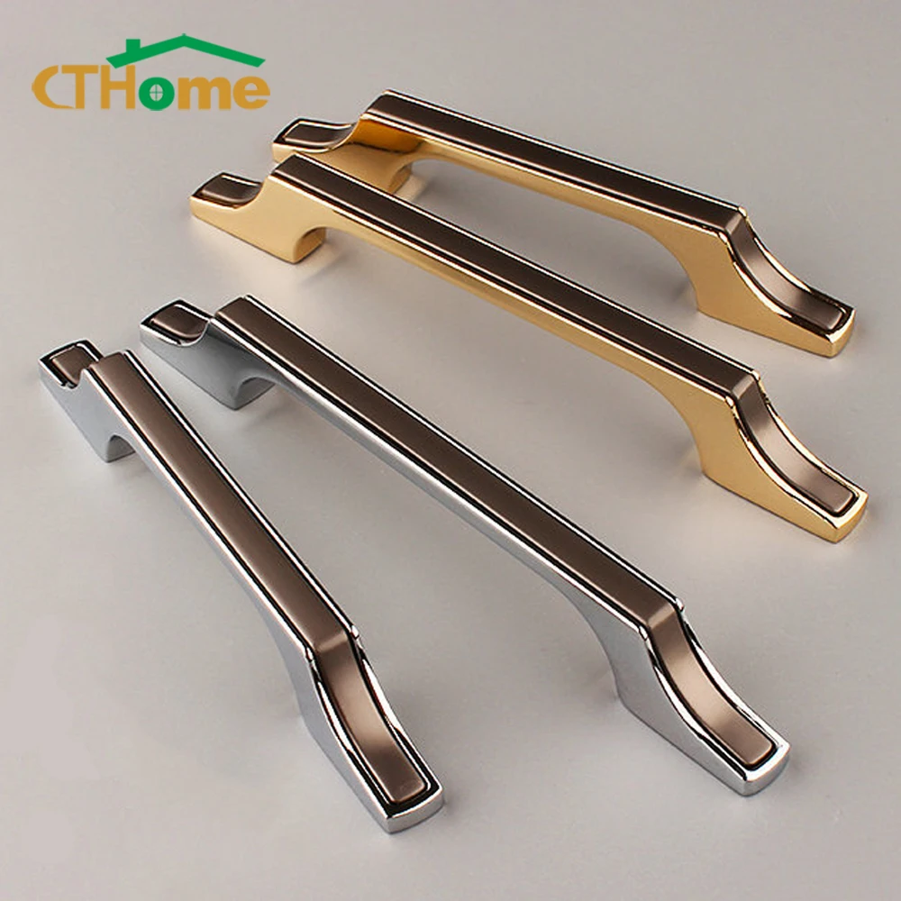 

Zinc Alloy Door Handle Black Gold Cupboard Wardrobe Pulls Shoe Cabinet Dresser Drawer Door Knobs Furniture Hardware Handle