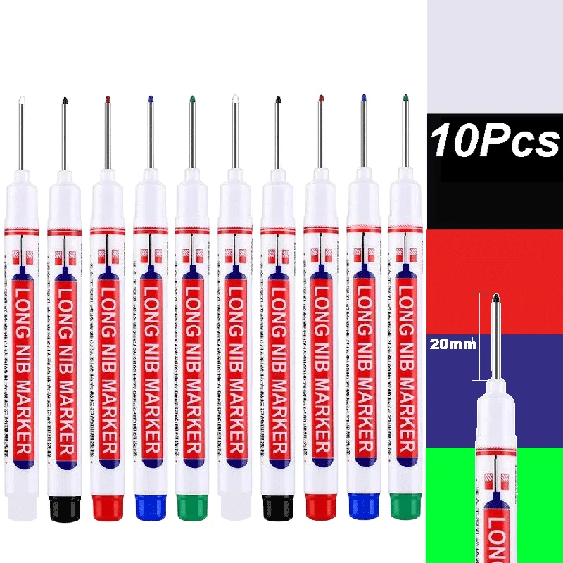 

Набор Маркеров С Удлиненным Наконечником 20 Мм, 4-100 Шт., Водостойкие, С Металлической Перфорированной Ручкой