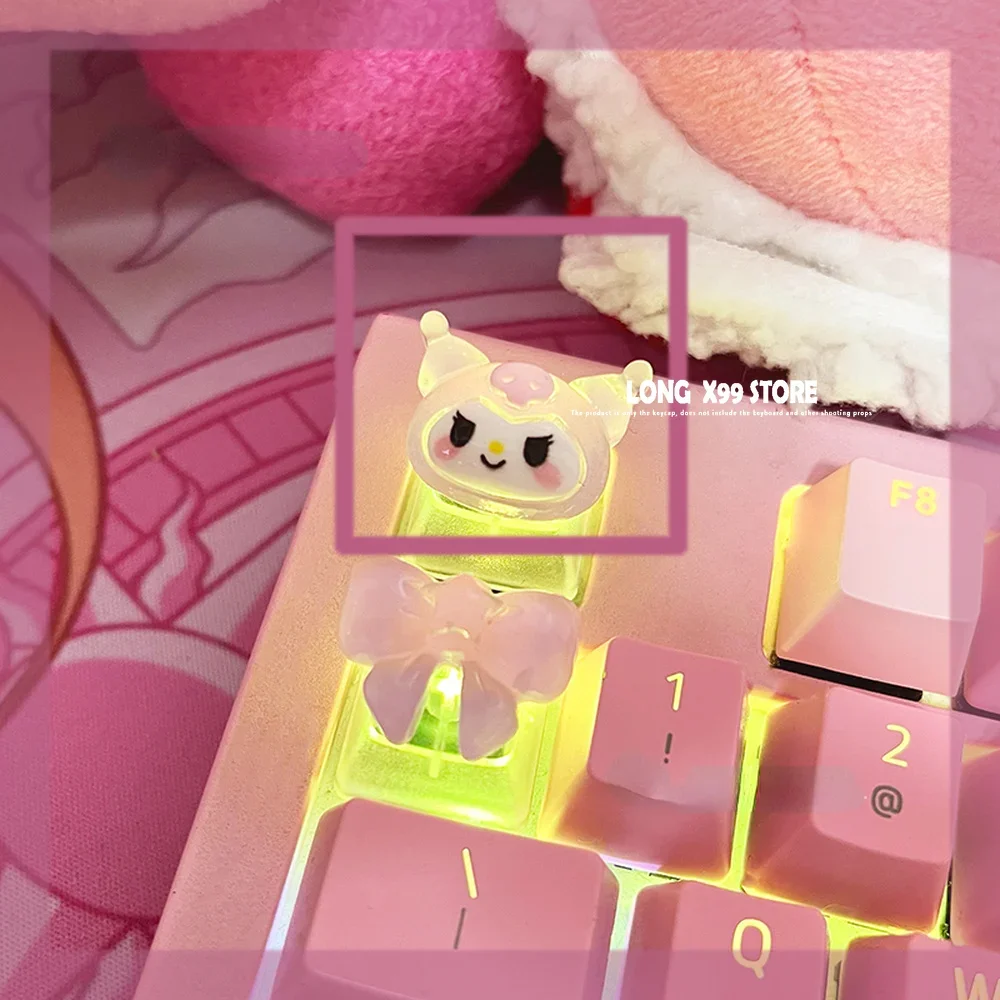 1 шт. розовая прозрачная персонализированная механическая клавиатура сделай сам