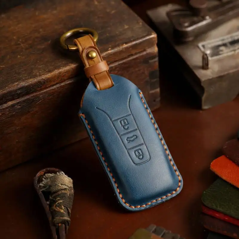 

For Leather Fob Cover Key Case Car es for Volkswagen Touareg Tiguan Lavida Keychain Holder Keyring Protective Shell Bag