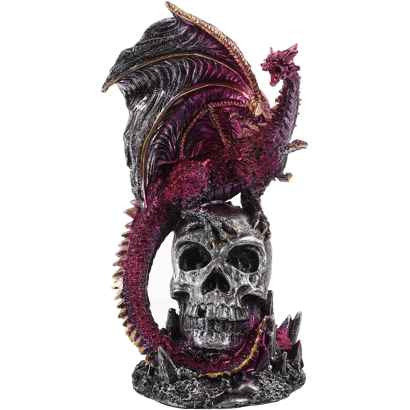 

Gothic Decoration Battle Dragon Statue Resin Standing Halloween Crafts Evil