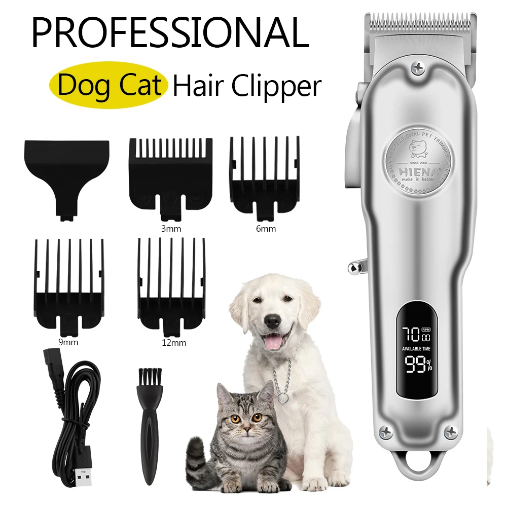 

Professional Dog Hair Trimmer For Cat Cutter Grooming Machine 100-240v Rechargeable All Metal Animal Hair Remover Pet Clipper