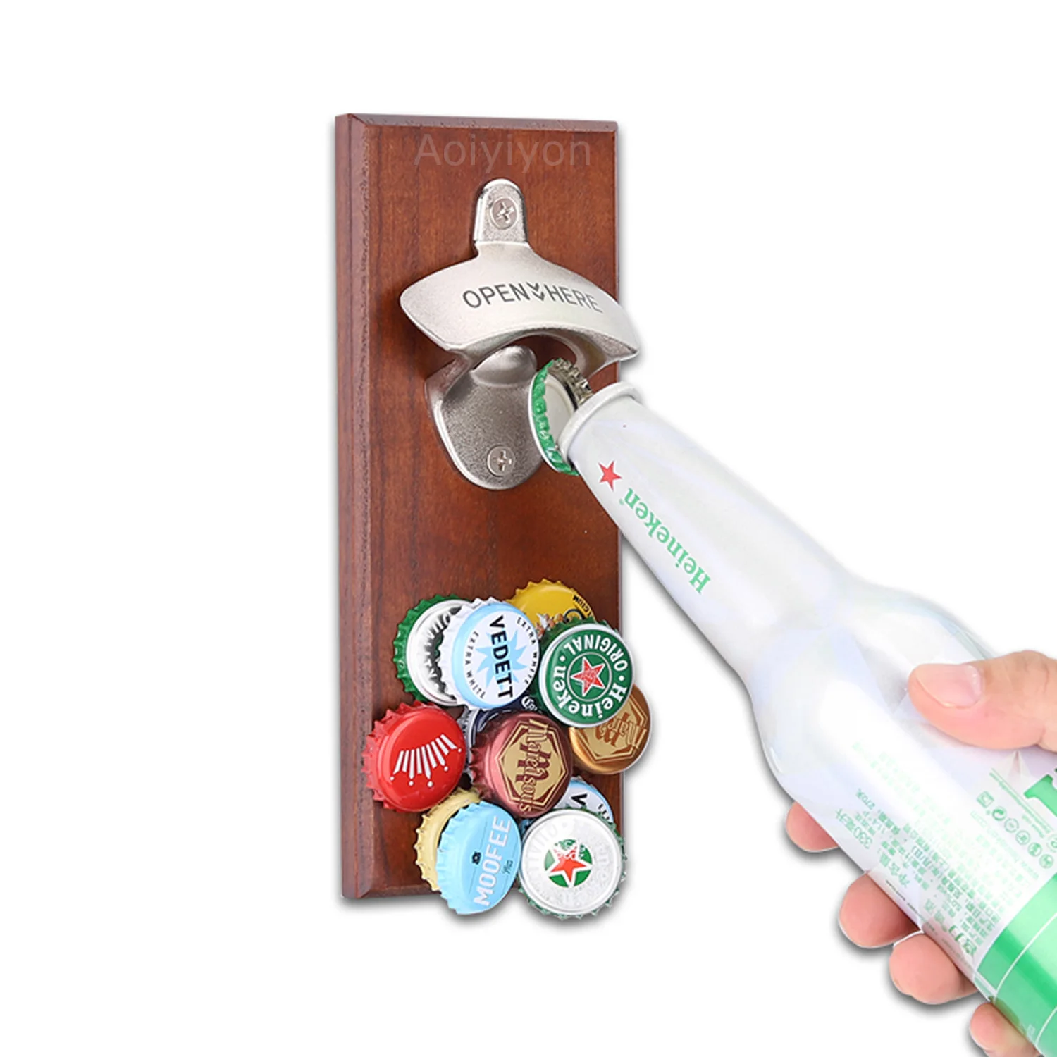 

Aoiyiyon, открывалка для пивных бутылок с карманом, настенное украшение для дома, магнитный кухонный гаджет, бар
