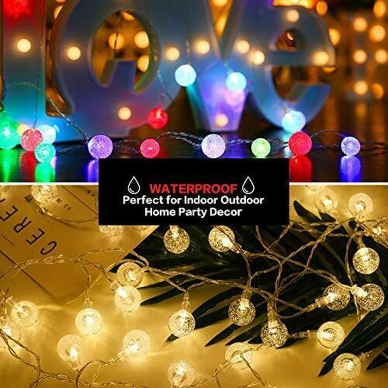 Светодиодная гирлянда с хрустальными шариками праздничная осветительная