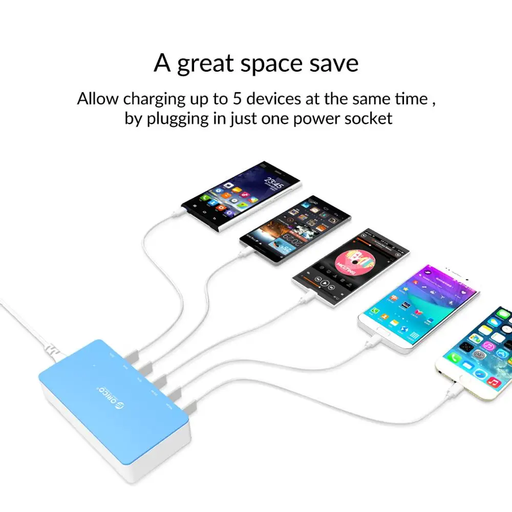 Настольное зарядное устройство ORICO с USB-портами для iPhone Samsung Xiaomi Huawei