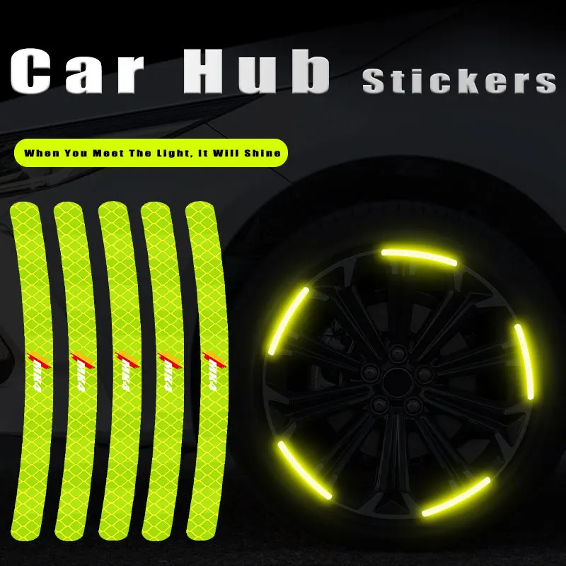 

20pcs High Reflective Stripe Tape Motorcycle Auto Wheel Hub Sticker For VW MK4 Logo Luminous Universal Stickers
