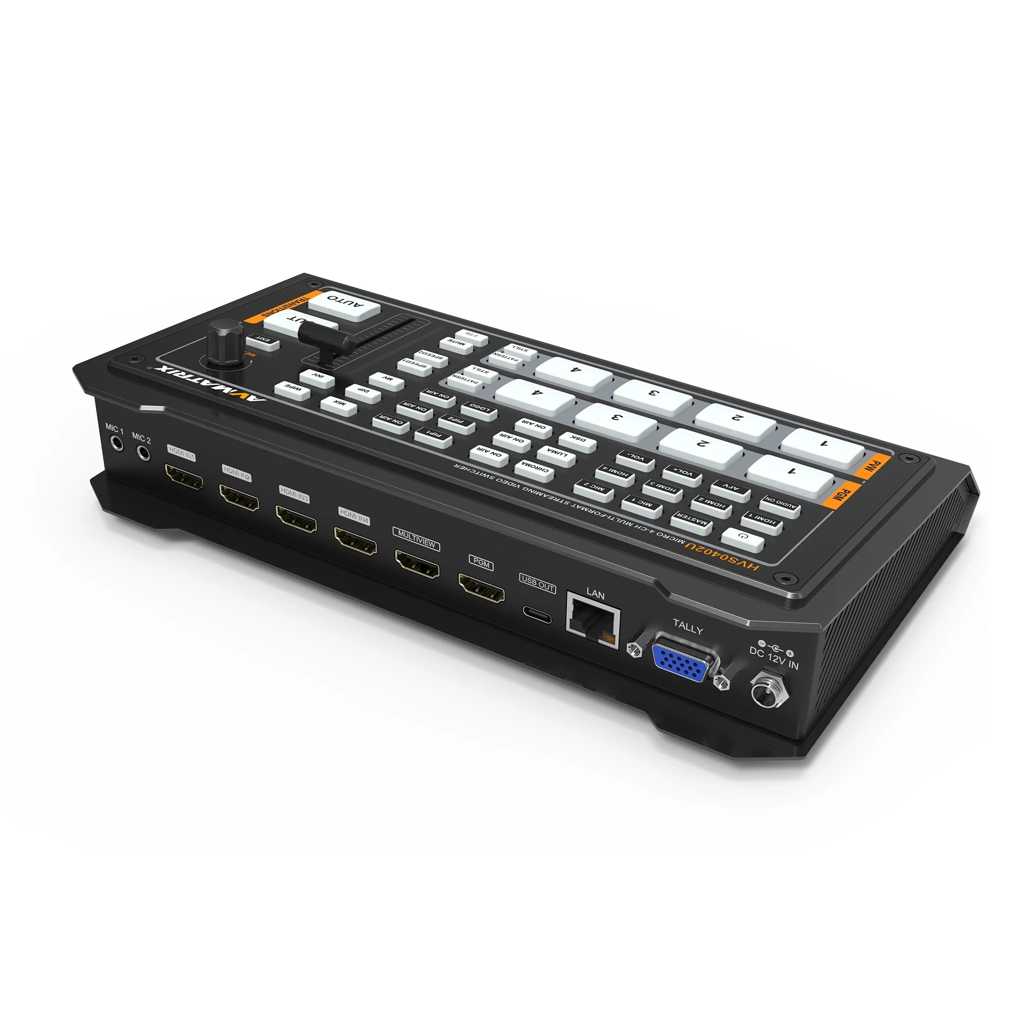 

AVmatrix HVS0402U Video Switcher Mixer Live Streaming 4 Channel Auto-detected Inputs PGM Output TV Broadcasts Vs Devicewell 7105