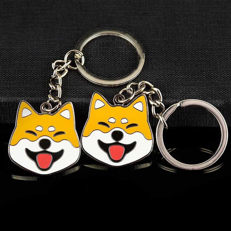 

Creative Enamel Paint Keychain Cute Lovely Dog Car Bag Key Hanging Ornaments keyring Gift for friends Dog Lover Toy Wholesale