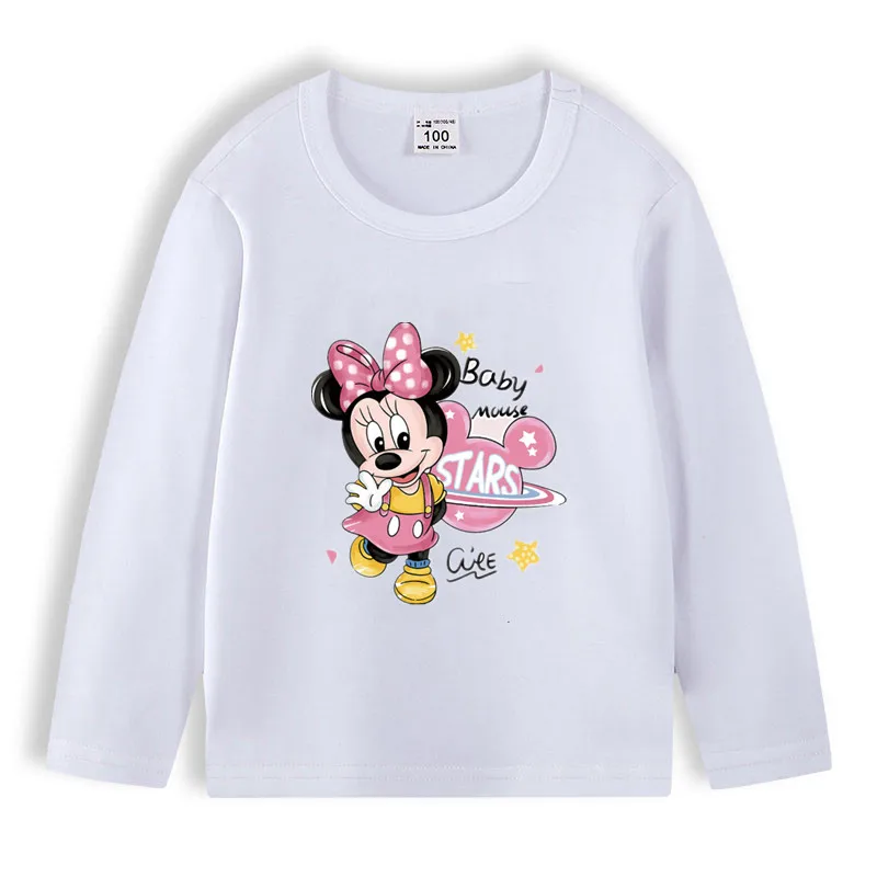 Осенняя футболка для маленьких девочек топы футболки с длинным рукавом и