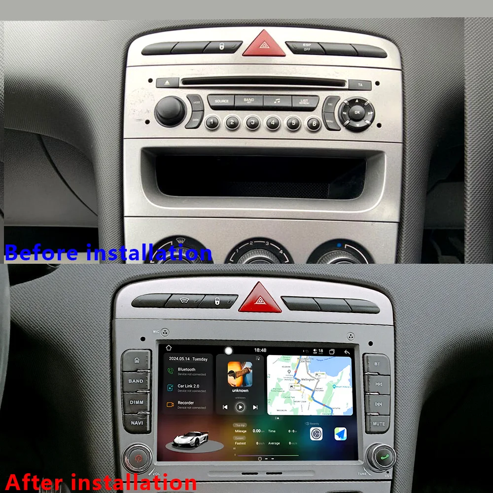 Фото Автомобильный радиоприемник CHSTEK Android 13 для Peugeot 308 408 SW T7 2007 2008 2017 2018 2019 Carplay GPS-навигация WIFI 4G Мультимедиа Стерео №1