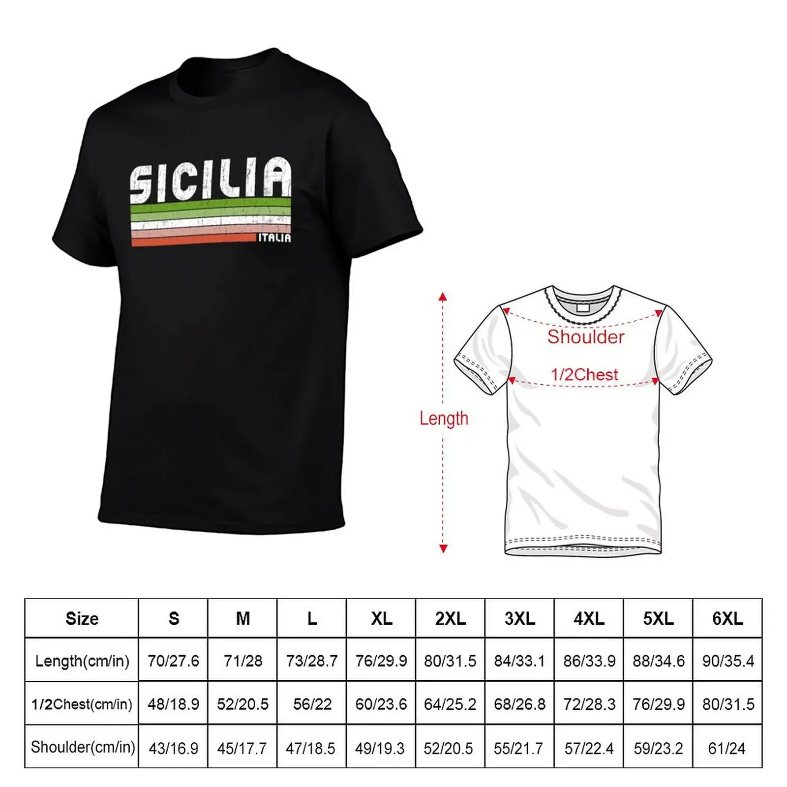 Sicilia Italia-Ретро Италия футболка уличная одежда футболки мужские высокие