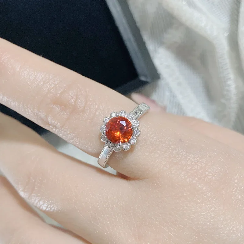 Высококачественные роскошные серьги MDL Moissanite Style Daisy Live Hot Set мандарин красный