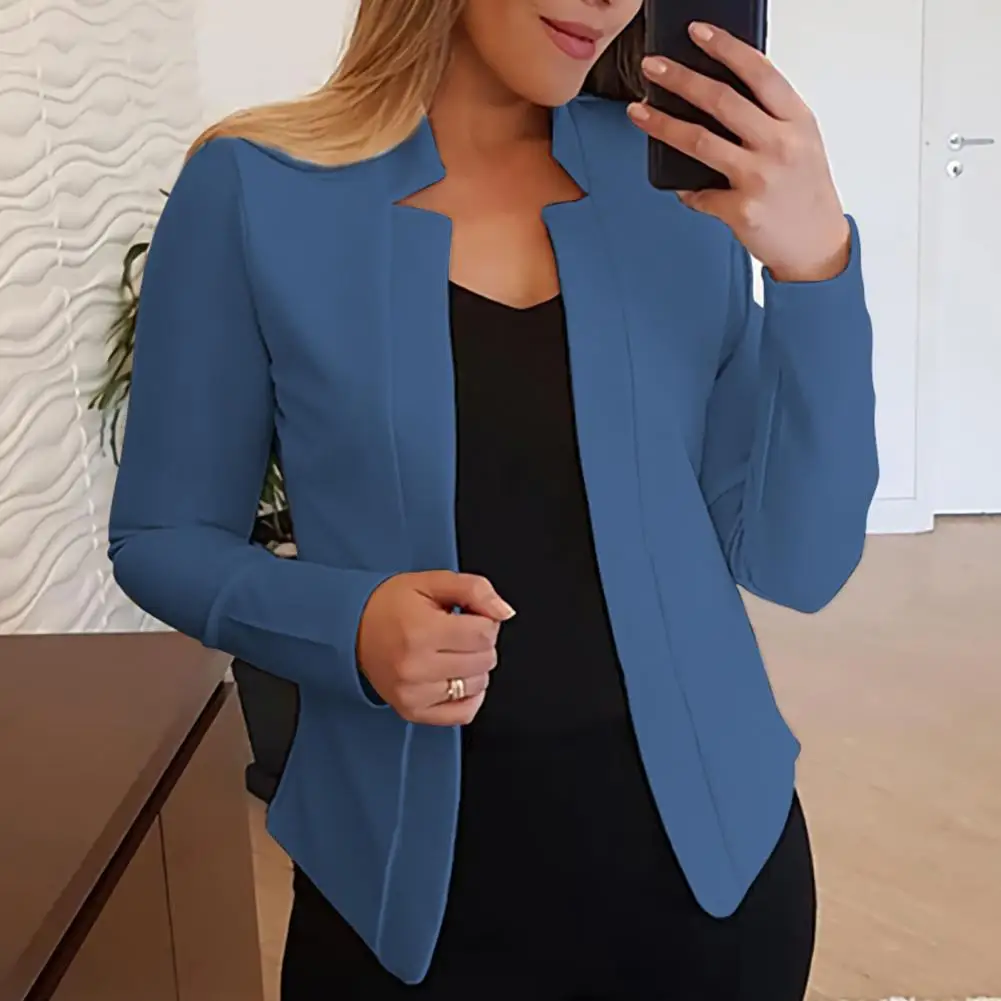 

Женский офисный Блейзер, легкий пиджак, Элегантный женский плотный пиджак с открытой передней частью