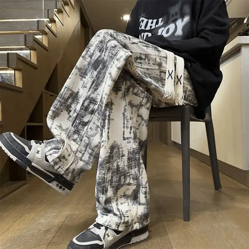  Брюки с драпировкой тай-дай мужские осенние высококачественные спортивные