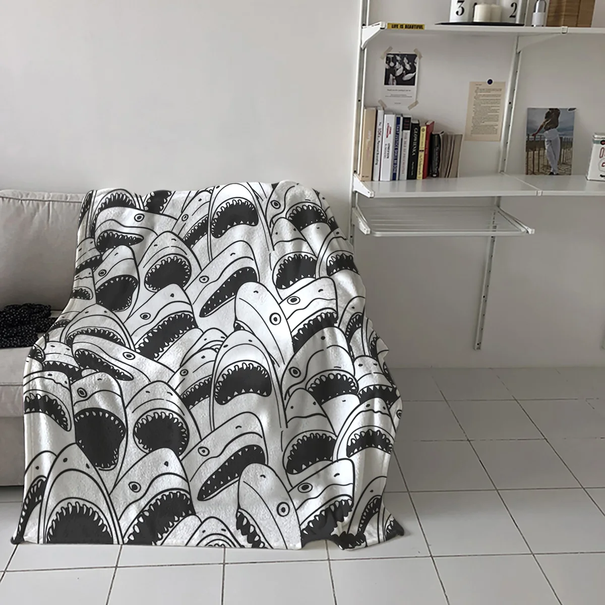 

Одеяла с мультяшным принтом акулы, весна-осень, одеяла для кровати, портативные, для путешествий, супер теплые дышащие одеяла