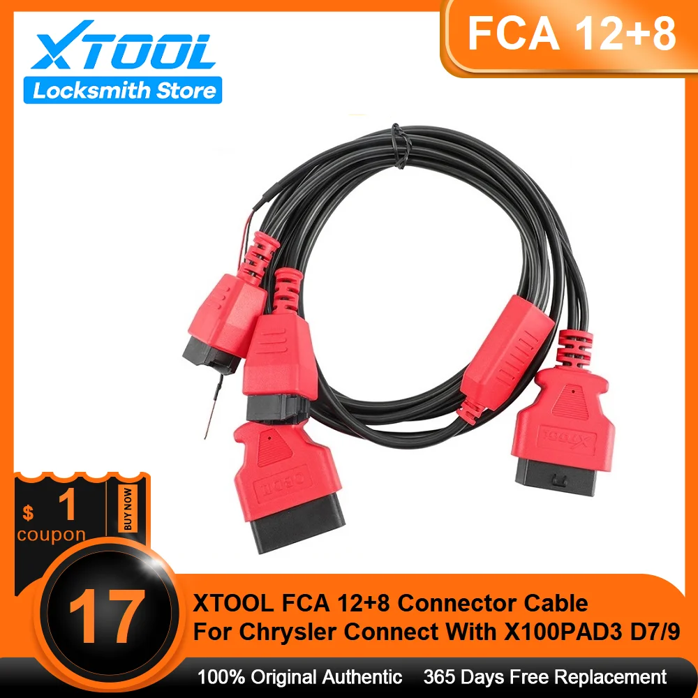XTOOL FCA 12 + 8 адаптер для Chrysler OBD2 разъем 12 Pin адаптер для 8 Pin диагностический кабель FCA 12 + 8 Соединительный кабель