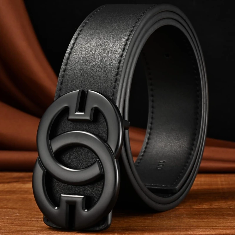 2023 Genuine men's gg trend real belt belt light luxury high-grade smooth buckle