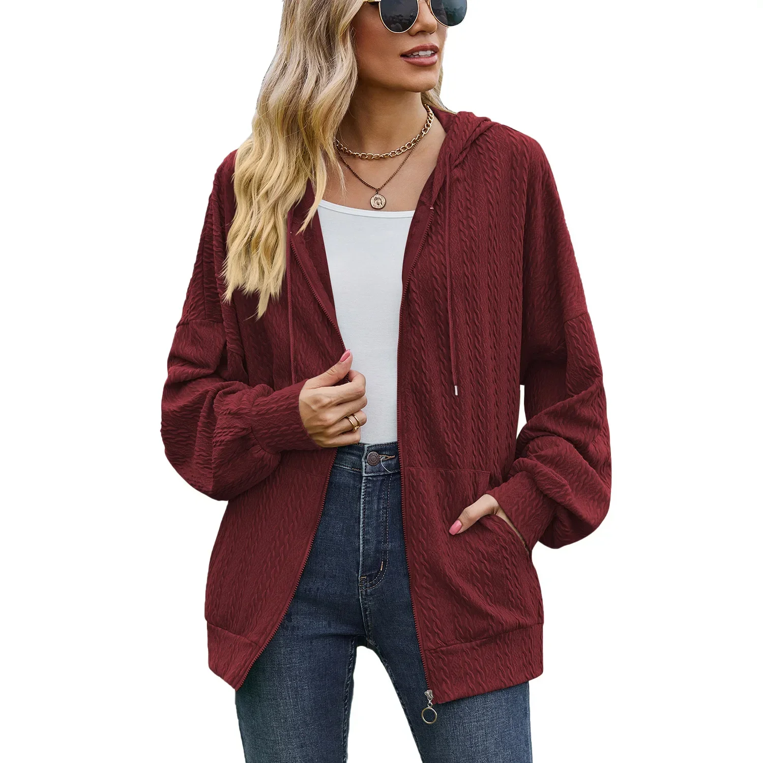 

Свитшот женский однотонный с длинным рукавом, осень/зима