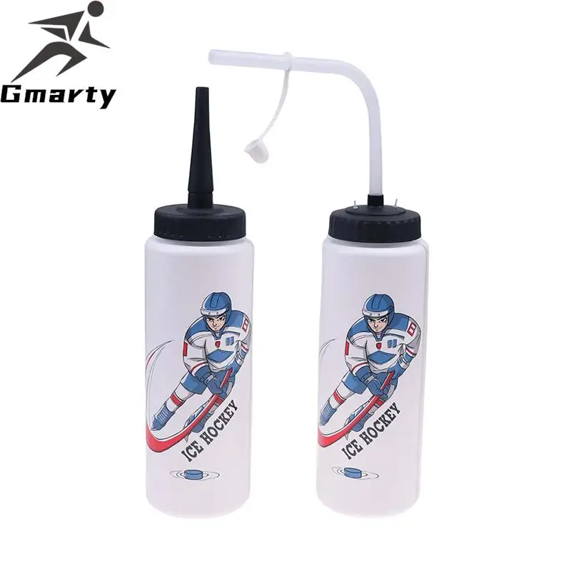 BPA Free 1000ML Ice Hockey Water Bottle Portable Football Lacrosse Bottles Extended Tip Design Outdoor Sports Equipment