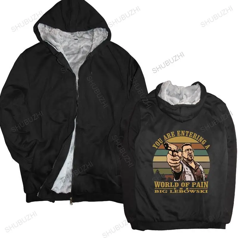 

warm coat men fleece hoody Vintage The Big Lebowski thick hoody Men Walter Sobchak warm coat You Are Entering A World of Pain