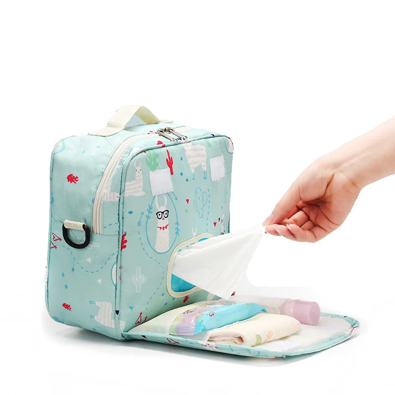 

2023 New Original Waterproof Diaper Bag Fashion Hangbag Printed Reusable Mummy Wet Bag For Baby Care Maternity Nappy Bag Stuff