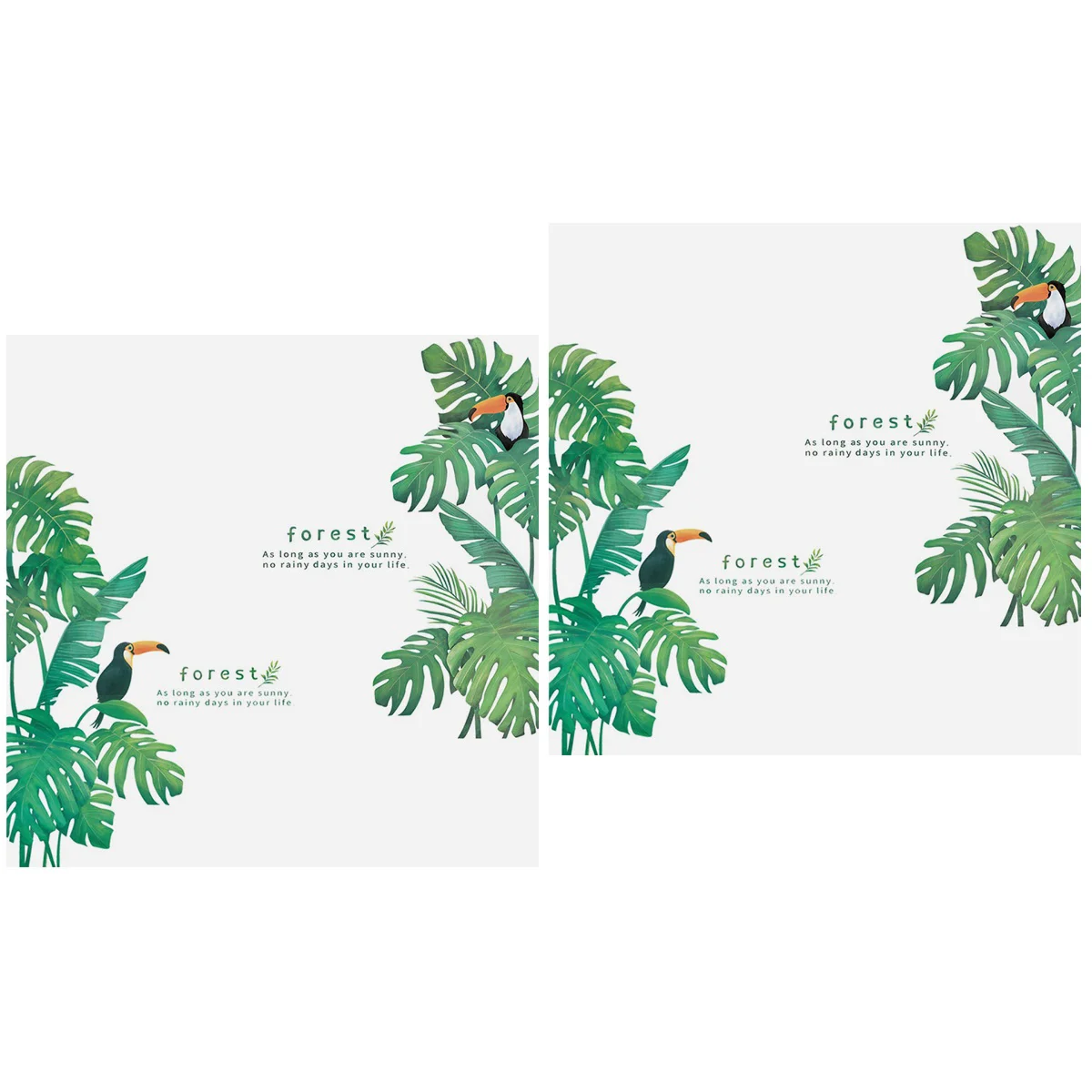 

4 Monstera Stickers Peel and Monstera Decoration Wall Decals for Bedroom