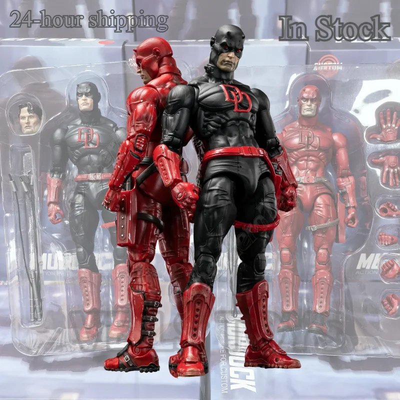 Фото В наличии FlefToys Daredevil Classic Red Shadowland Reborn Black 8-дюймовая фигурка Дьявол Защитник Мэтт Мёрдок Легенды №1