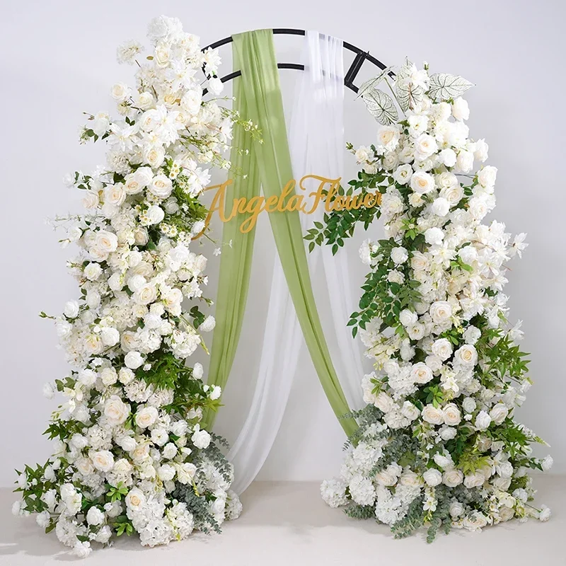 Weiße Series Rose Grün Blumenreihe Hintergrund Horn Bogen Dekor Zubehör боденовое оформление