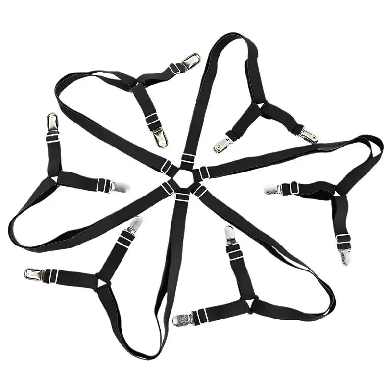 

Bed Sheet Straps Fitted Sheet Holders For Corners Fitted Sheet Straps 6 Way Cross With 12 Heavy Duty Clips For Bed Sheets