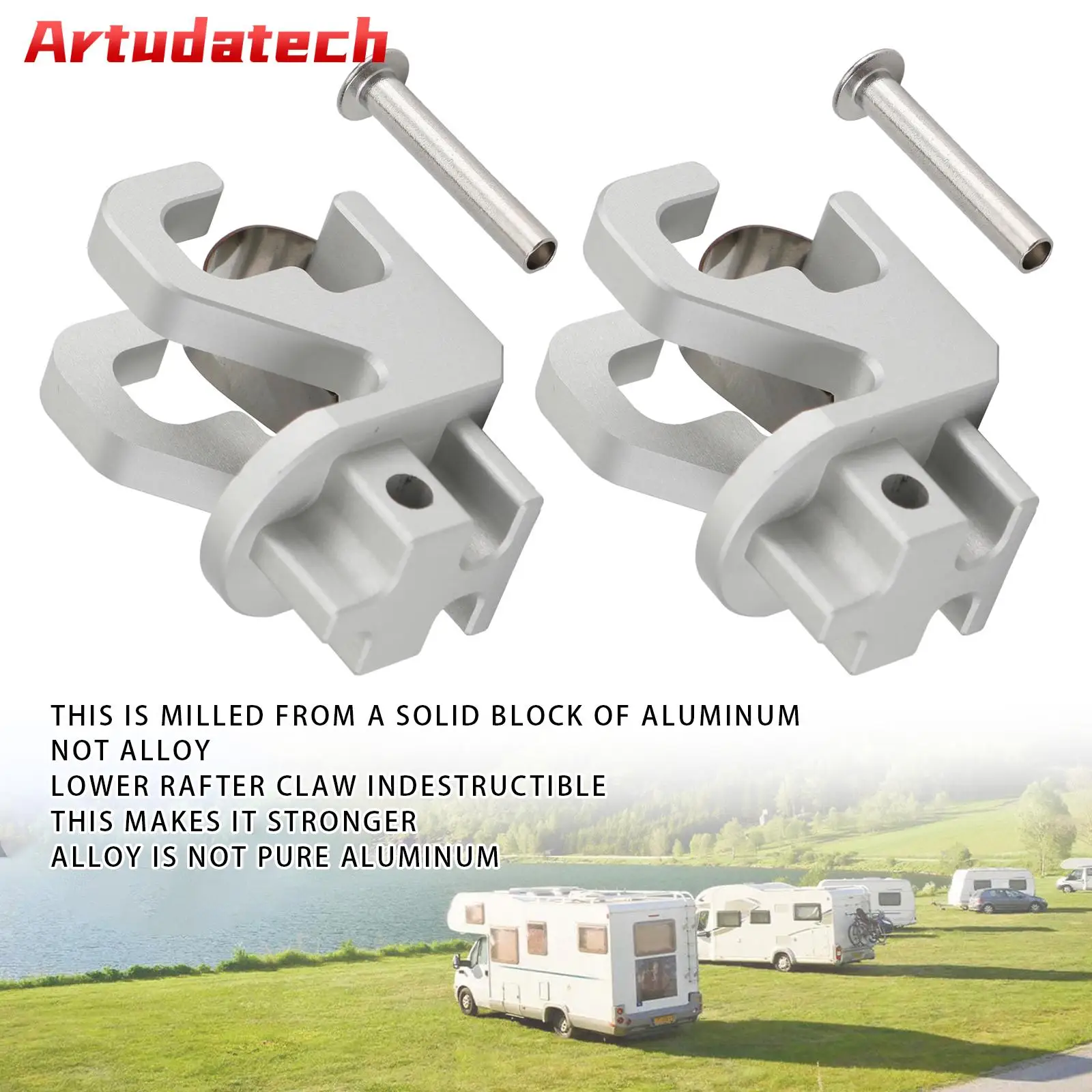 Фото Artudatech 2 шт. Alminum RV Rafter Claw атласное оборудование для тента Dometic SUNCHASER II №1