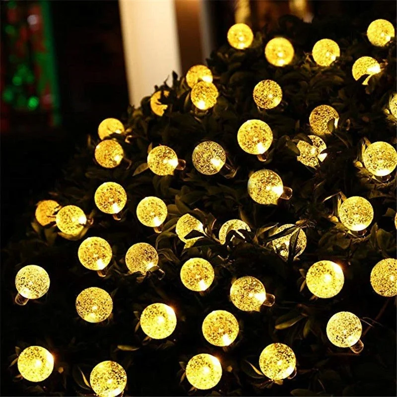 

5m/7m LED String Lights Outdoor Christmas Day Decoration Garden LED Bubble Ball Solar String Lights.